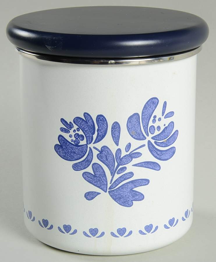 Yorktowne Small Metal Canister & Wood Lid by Pfaltzgraff-1