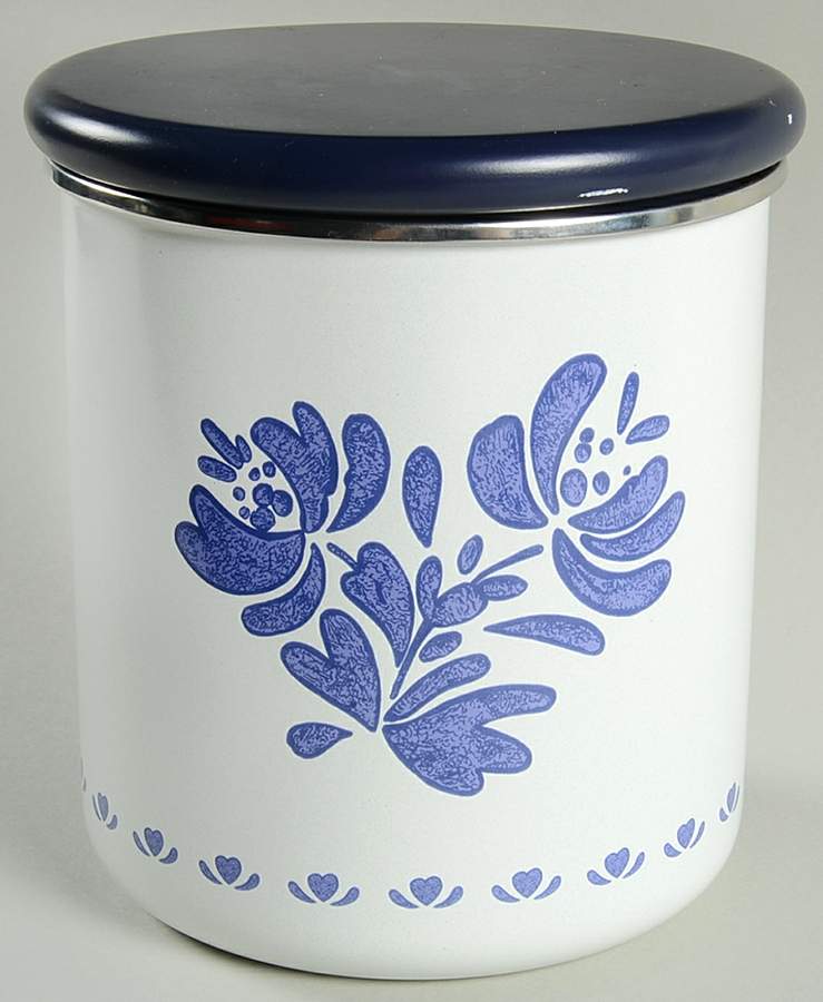 Yorktowne Medium Metal Canister & Wood Lid by Pfaltzgraff-1