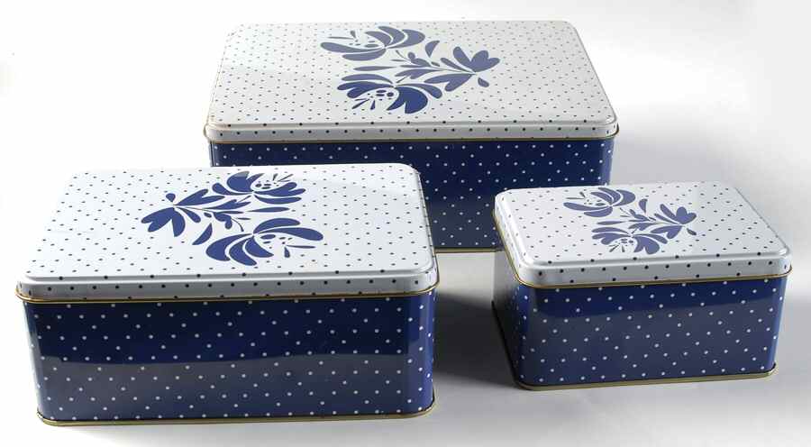 Yorktowne Set of 3 Rectangular Storage Tins by Pfaltzgraff-1