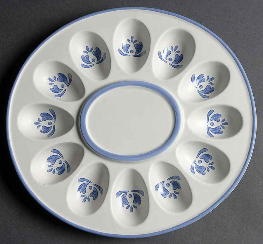 Yorktowne Sculpted Deviled Egg Plate by Pfaltzgraff-1