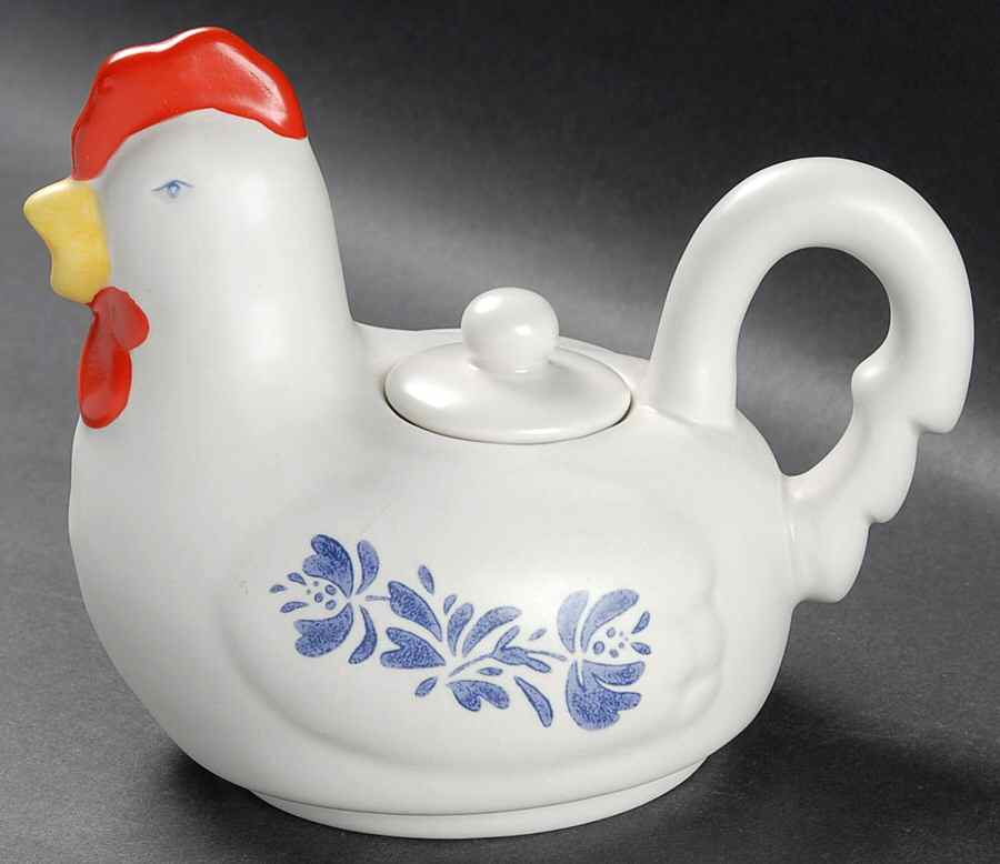 Yorktowne Sculpted Individual Teapot with Cup No Lid by Pfaltzgraff-1