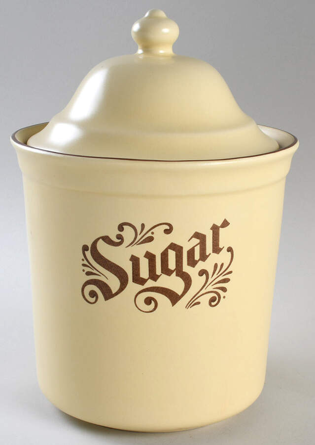 Village (Made in China) Sugar Canister & Lid by Pfaltzgraff-1
