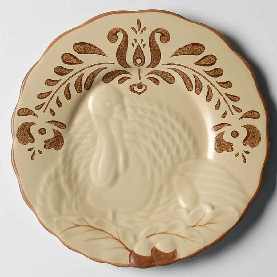 Village (Made in China) Turkey Embossed Buffet Plate by Pfaltzgraff-1