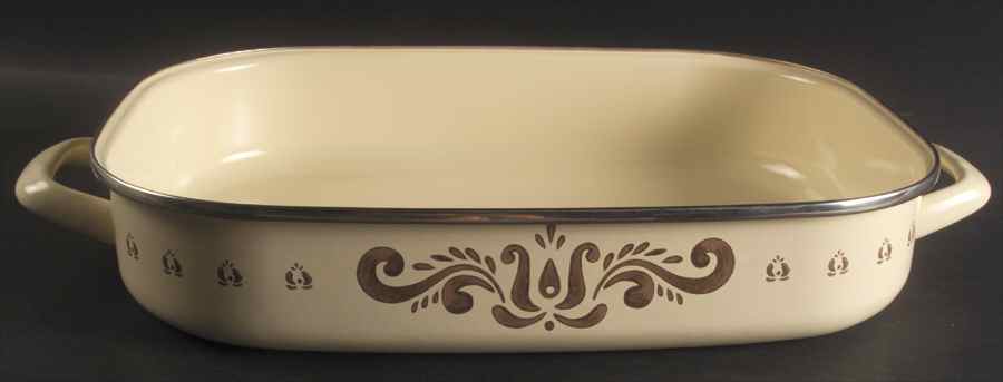Village (Made in China) 16" Metal Rectangular Roaster by Pfaltzgraff-1