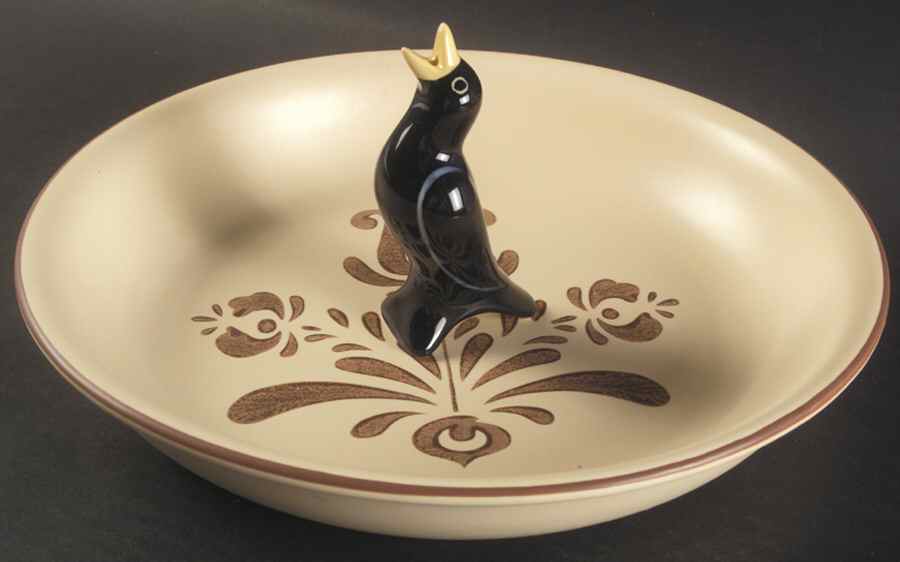 Village (Made in China) 10" Pie Baking Plate with Pie Bird by Pfaltzgraff-1