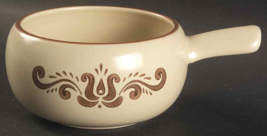 Village (Made in China) One Stick Handled Soup/Snack Bowl (use with SNTR11) by Pfaltzgraff-1