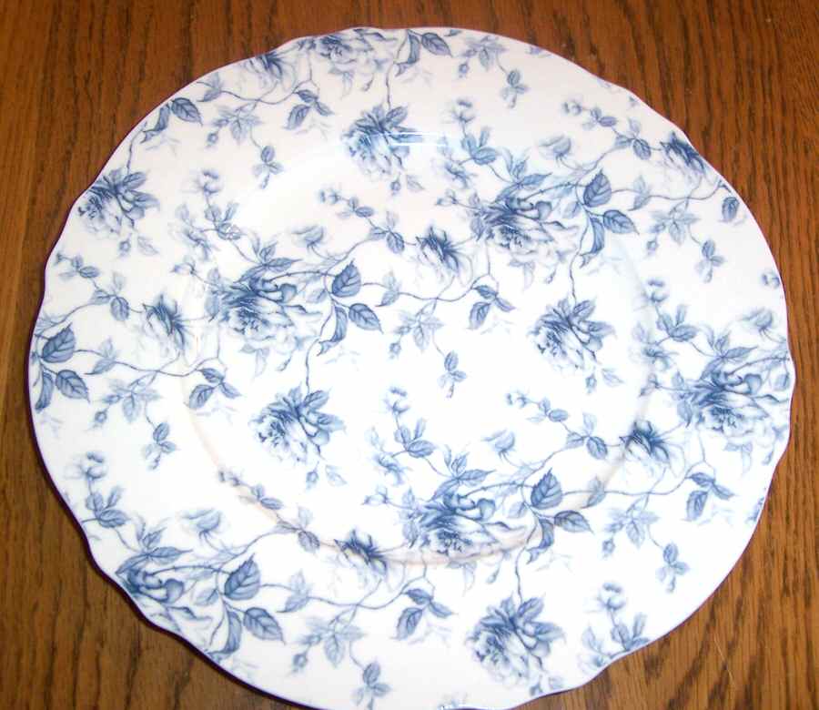 Blue Toile Dinner Plate by Peppertree Imports-1