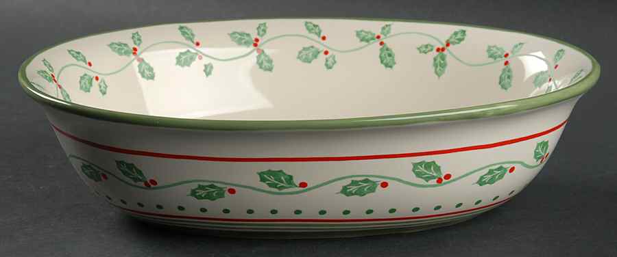 Merriweather Christmas 10" Oval Vegetable Bowl by Pfaltzgraff-1