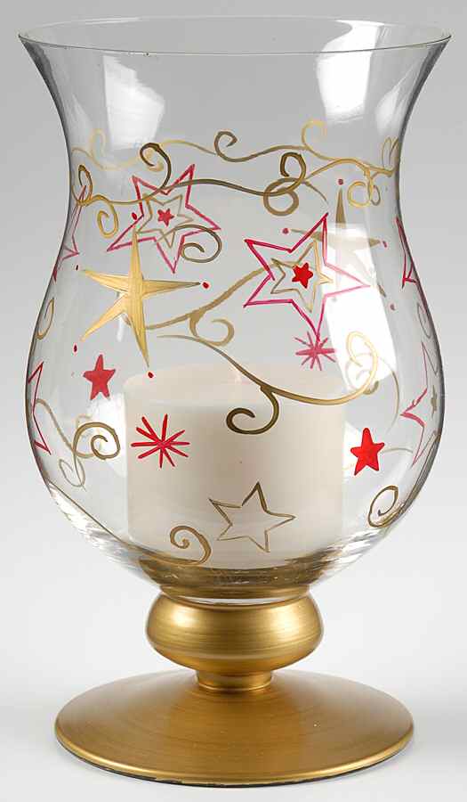 Holiday Cheer Pedestal Glassware Hurricane by Pfaltzgraff-1
