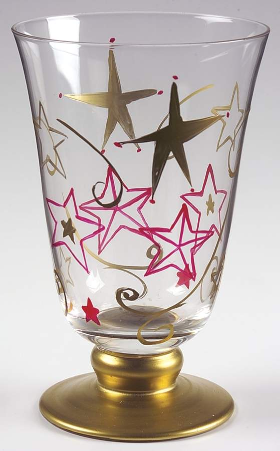 Holiday Cheer Handpainted Glassware Goblet by Pfaltzgraff-1