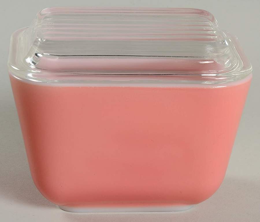 Pink Small Refrigerator Jar & Lid by Pyrex-1