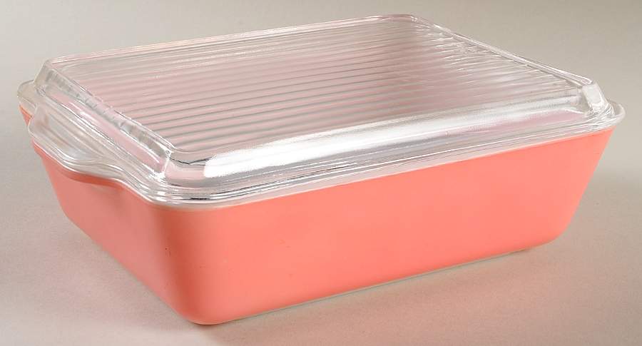 Pink Large Refrigerator Jar & Lid by Pyrex-1