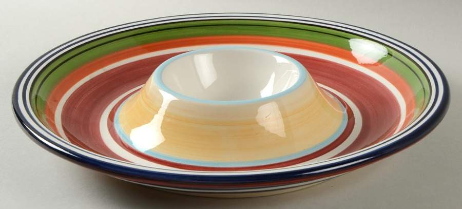Espadrille Stripe 1 Piece Chip & Dip by Pottery Barn China-1