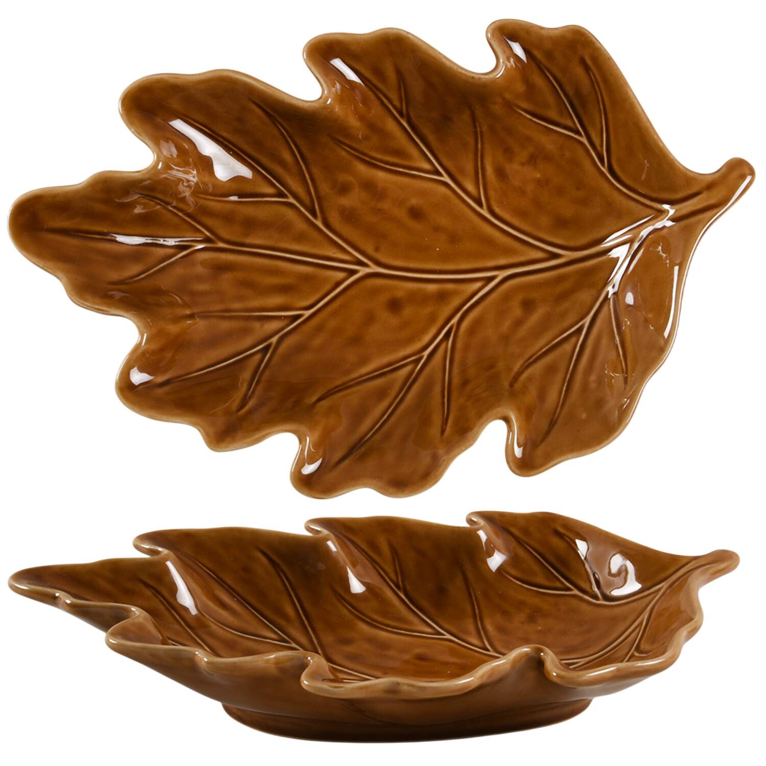 Harvest Leaf 13" Leaf Bowl by Pottery Barn China-1