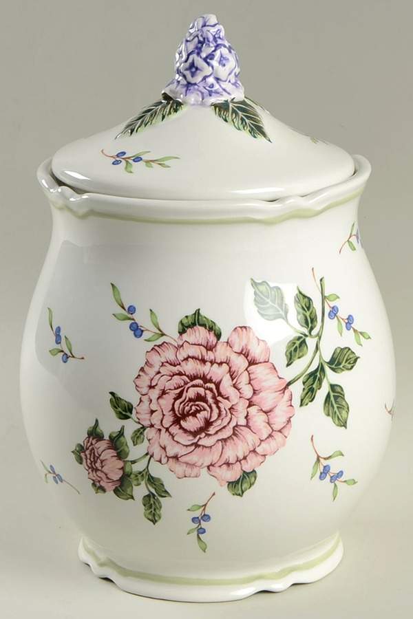 Vintage Garden Cookie Jar & Lid by Princess House-1