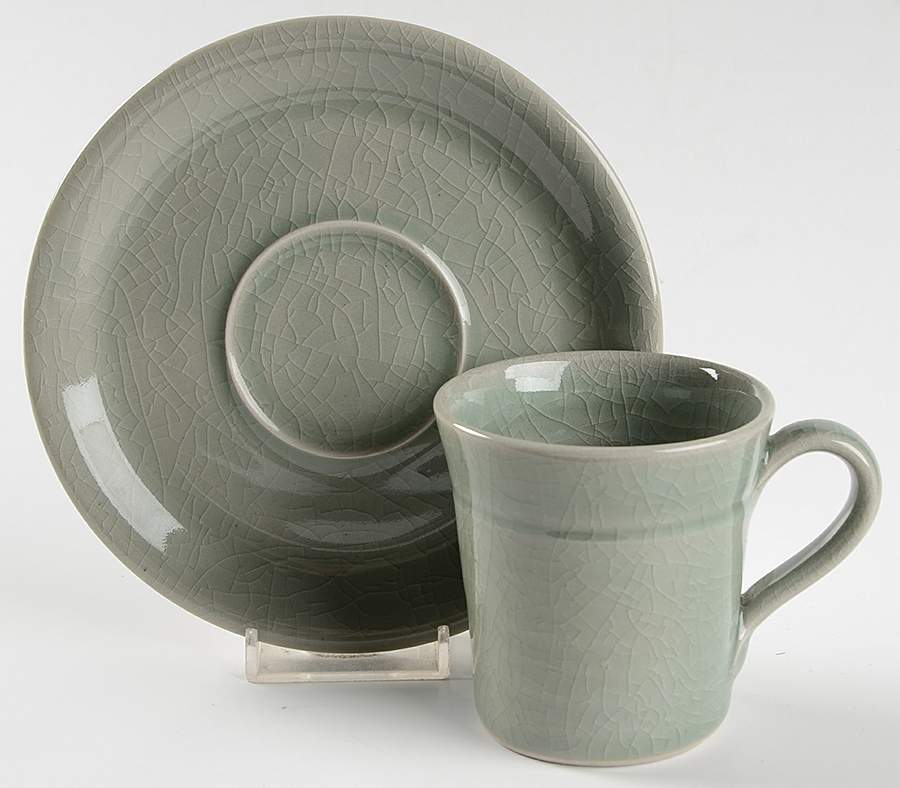 Belmont Mug & Saucer Set by Simon Pearce-1