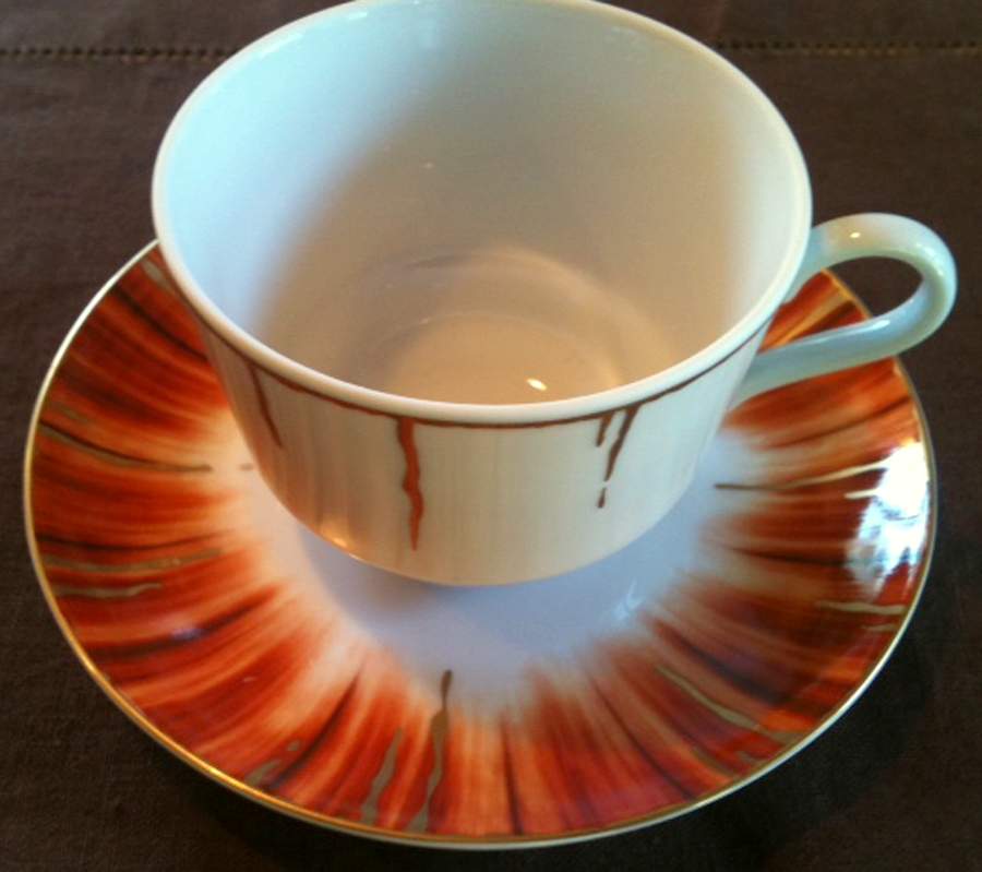 Krakatoa Footed Cup & Saucer Set by Porcel-1