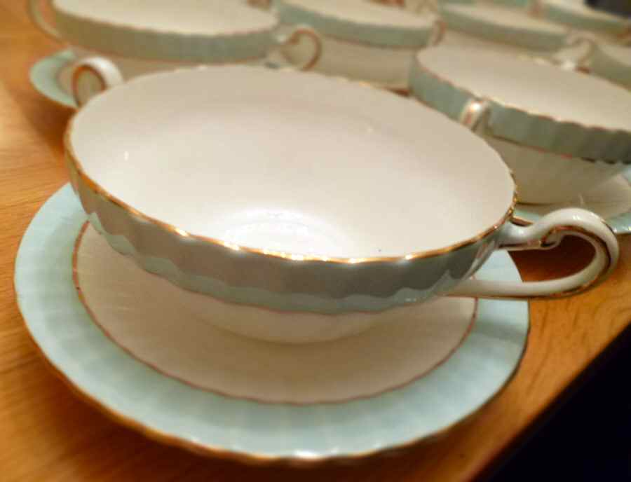X141 Flat Cream Soup Bowl & Saucer Set by Paragon-1