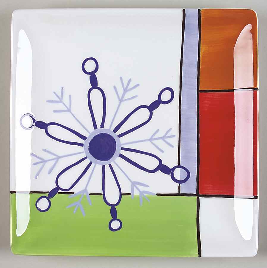 Mondrian Christmas Square Salad Plate by Pfaltzgraff-1