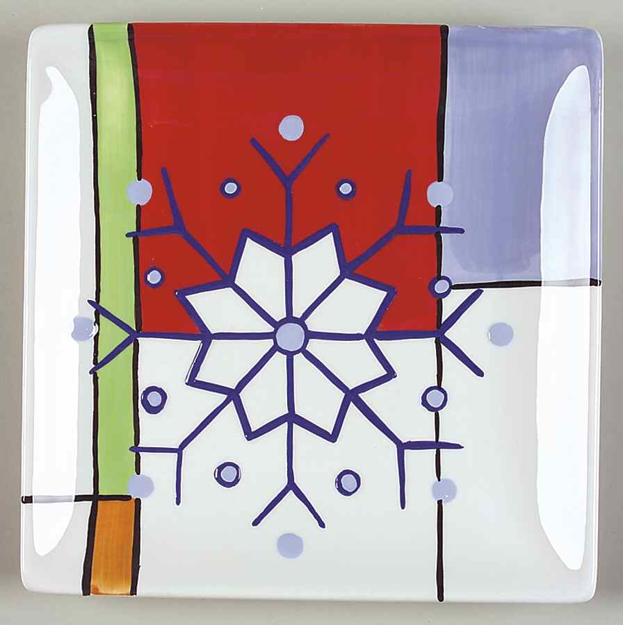 Mondrian Christmas Square Salad Plate by Pfaltzgraff-1