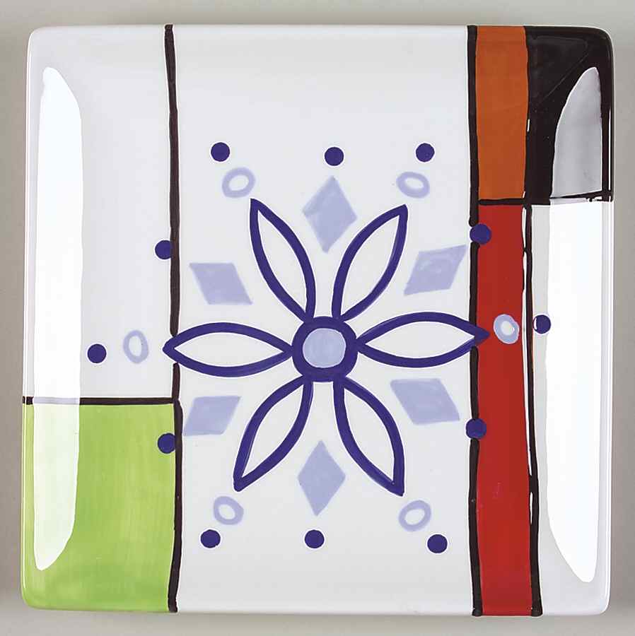 Mondrian Christmas Square Salad Plate by Pfaltzgraff-1
