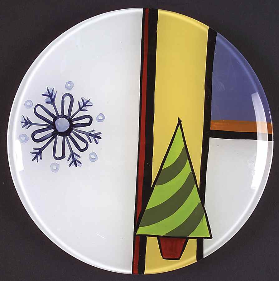 Mondrian Christmas Glassware Salad Plate by Pfaltzgraff-1