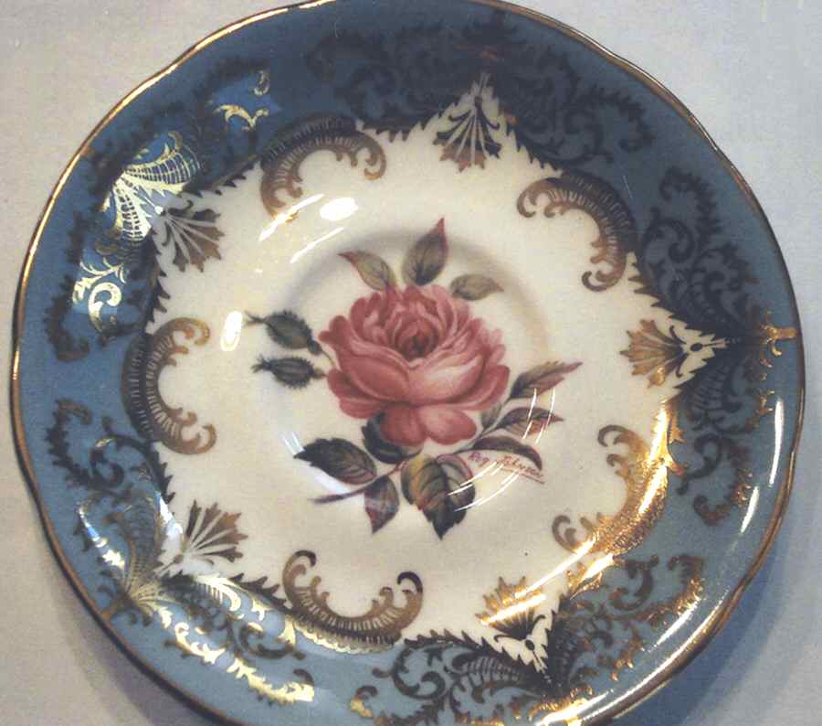 Antique Rose Blue Saucer by Paragon-1