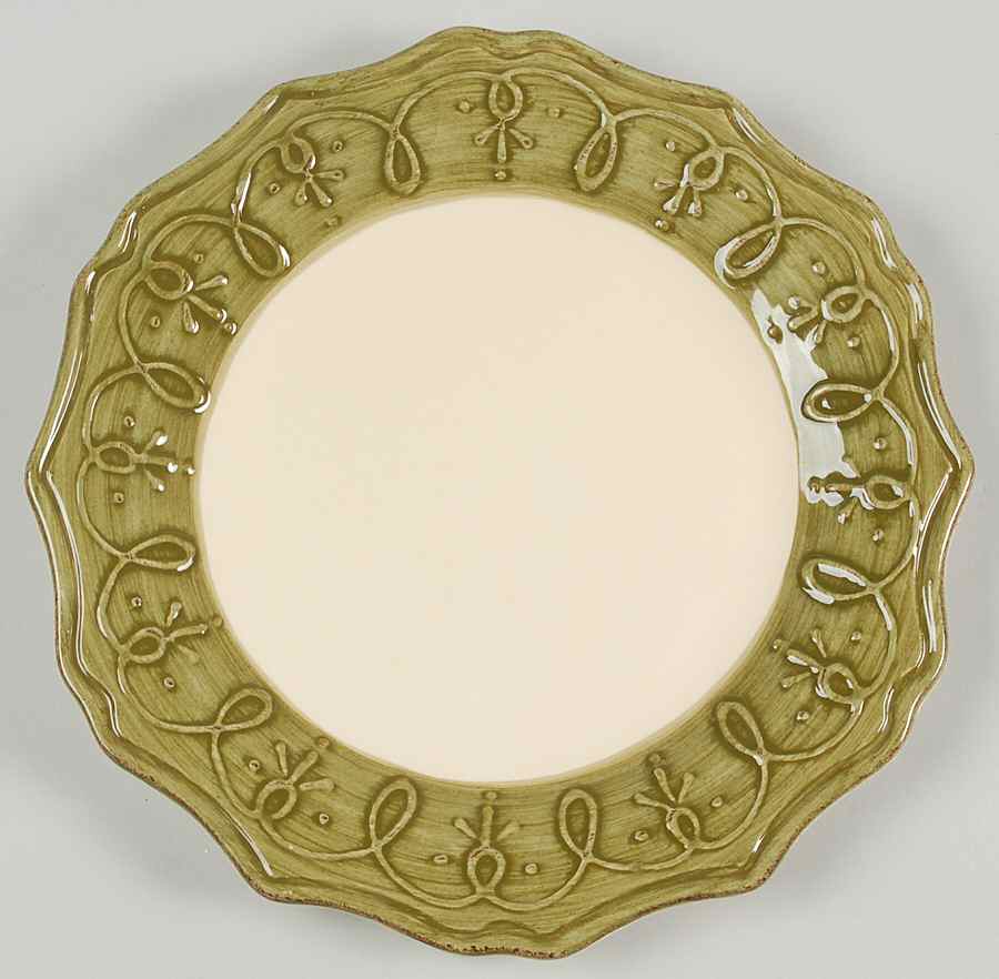 Gemma Baroque Mosstone Dinner Plate by Pier 1-1