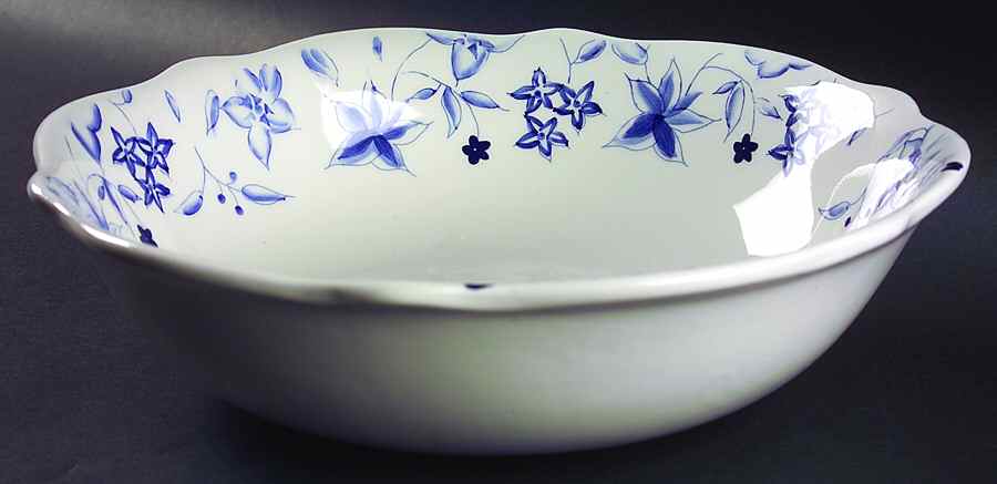 Blue Meadow (Scalloped) 13" Large Salad Serving Bowl by Pfaltzgraff-1