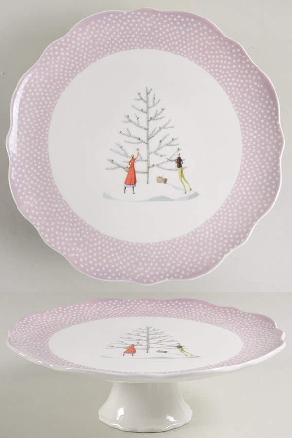 A Fine Romance 10" Diameter Pedestal Cake Stand by Portmeirion-1