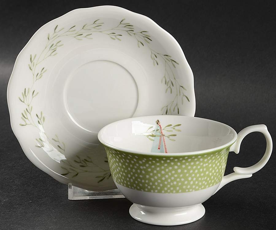 A Fine Romance Footed Cup & Saucer Set by Portmeirion-1