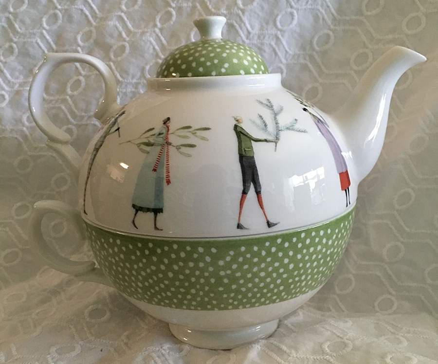 A Fine Romance Individual Teapot & Lid with Cup by Portmeirion-1