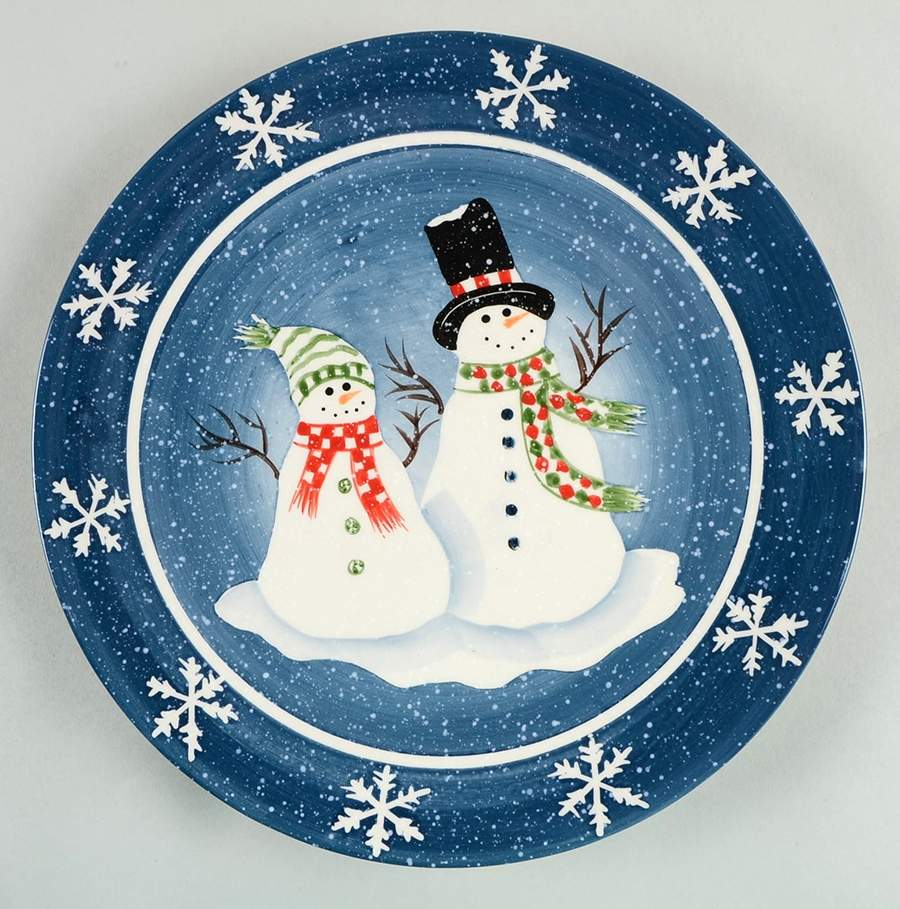 Blizzard Snowman Dinner Plate by Pacific Rim-1