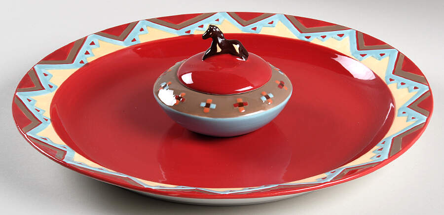 Ranch House 3 Pc Chip/Dip Set (Chip Base & Dip Bowl W/Lid) by Pendleton-1