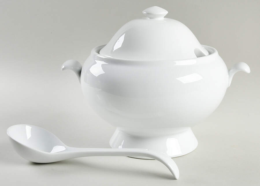 Caterer's Dinnerware Tureen & Lid w/Ladle by Pottery Barn China-1