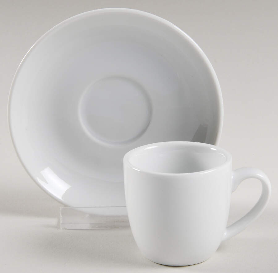 Caterer's Dinnerware Flat Demitasse Cup & Saucer Set by Pottery Barn China-1