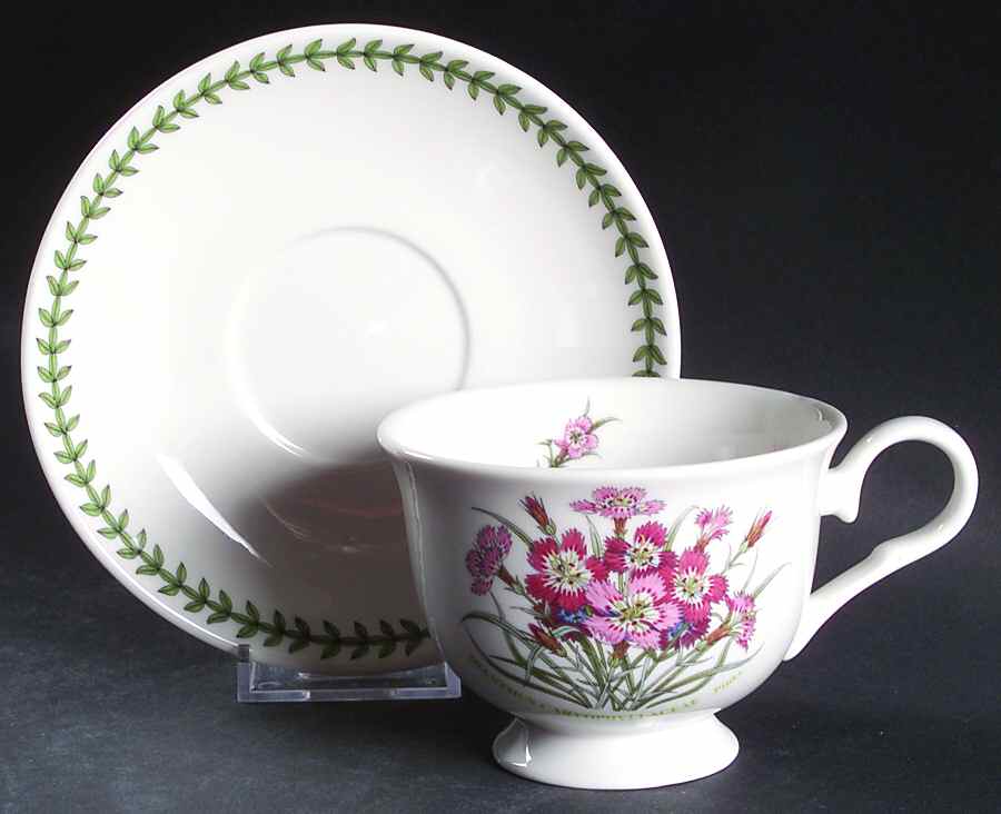 Botanic Garden Teacup & Saucer Collection Footed Cup & Saucer Set by Portmeirion-1