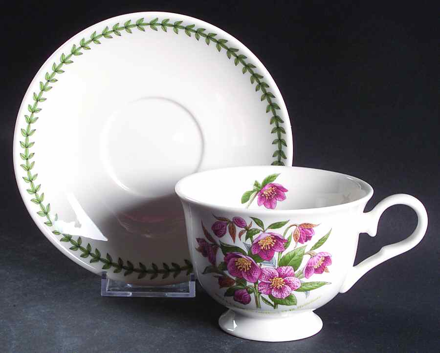 Botanic Garden Teacup & Saucer Collection Footed Cup & Saucer Set by Portmeirion-1