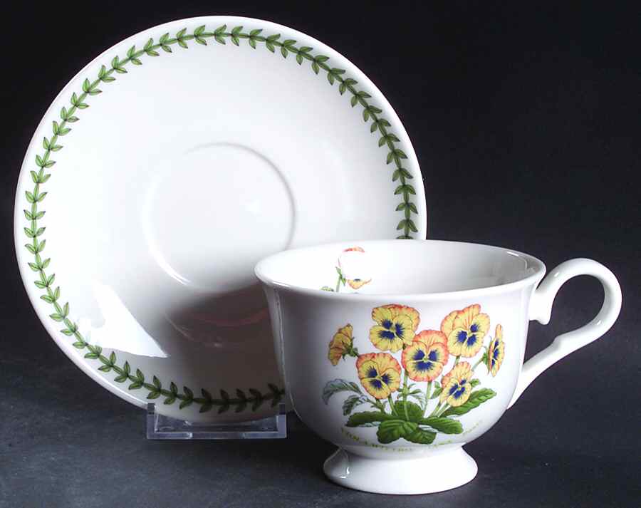 Botanic Garden Teacup & Saucer Collection Footed Cup & Saucer Set by Portmeirion-1