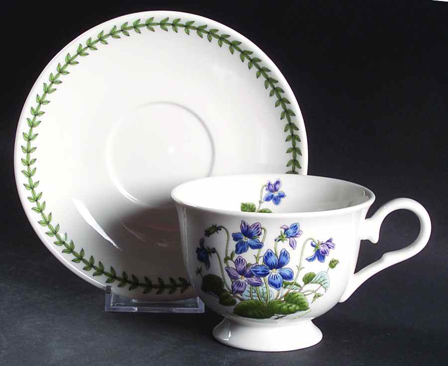 Botanic Garden Teacup & Saucer Collection Footed Cup & Saucer Set by Portmeirion-1
