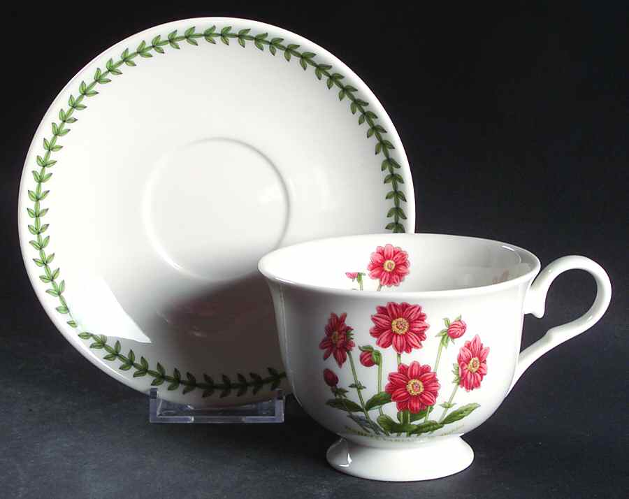 Botanic Garden Teacup & Saucer Collection Footed Cup & Saucer Set by Portmeirion-1