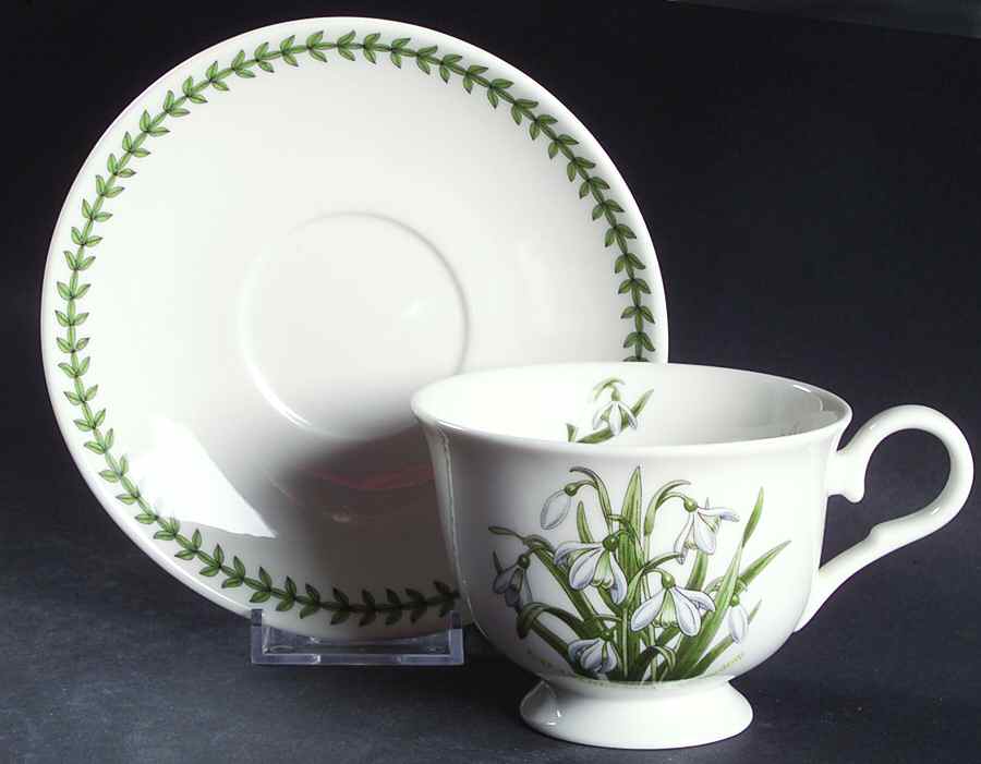 Botanic Garden Teacup & Saucer Collection Footed Cup & Saucer Set by Portmeirion-1