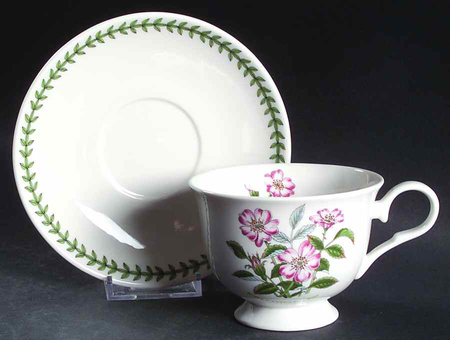 Botanic Garden Teacup & Saucer Collection Footed Cup & Saucer Set by Portmeirion-1