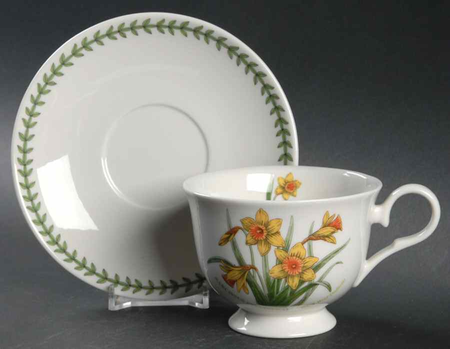 Botanic Garden Teacup & Saucer Collection Footed Cup & Saucer Set by Portmeirion-1
