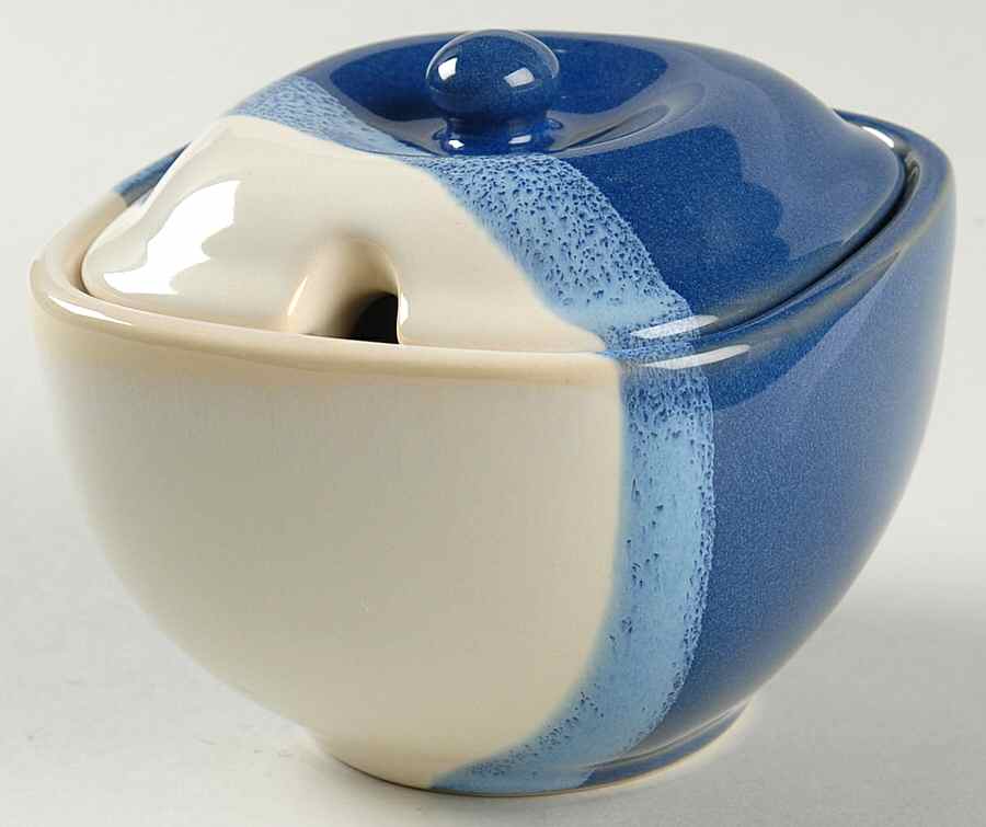 Blue Ridge Sugar Bowl & Lid by Pfaltzgraff-1