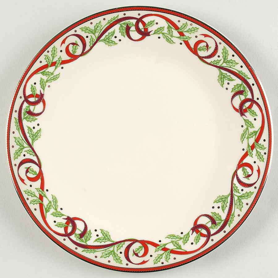 Winter Festival (White & Cream) Salad Plate by Pickard-1