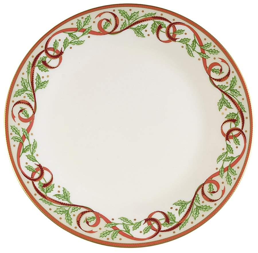 Winter Festival (White & Cream) Salad Plate by Pickard-1