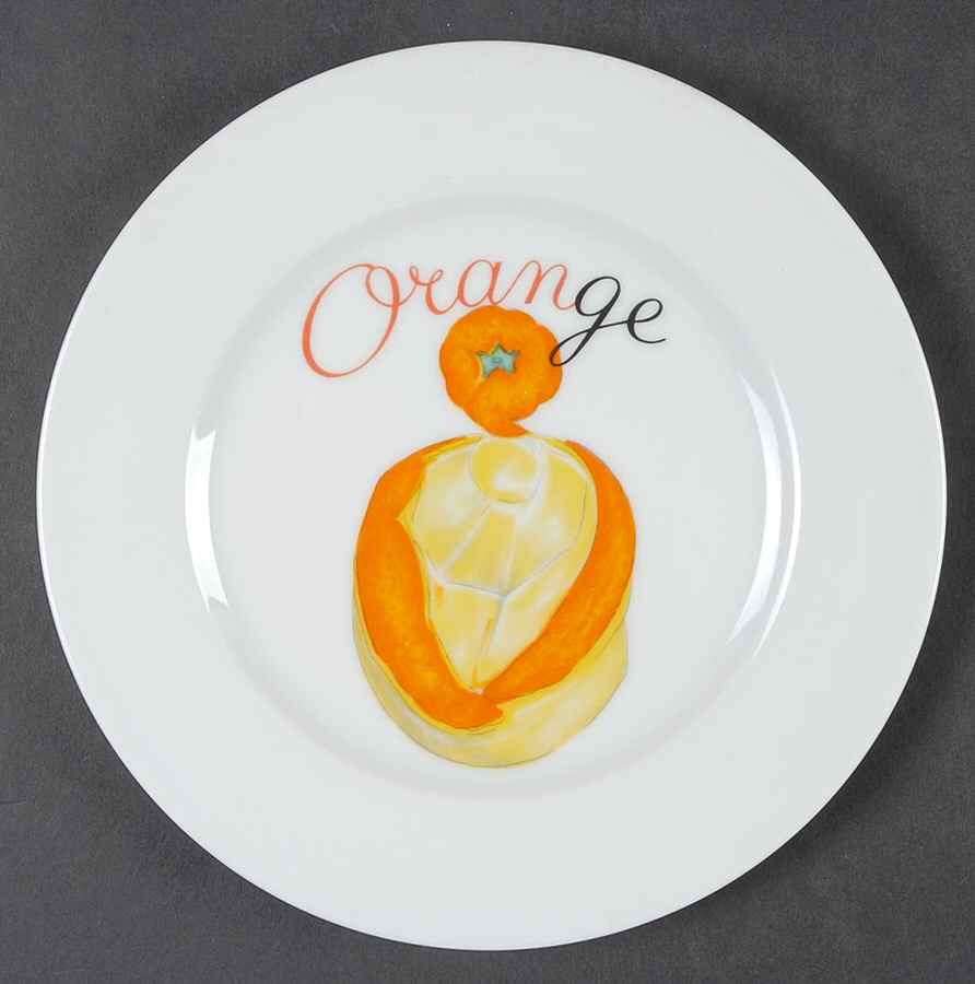 Oranges Canape Plate by Porcelaine de Sologne-1