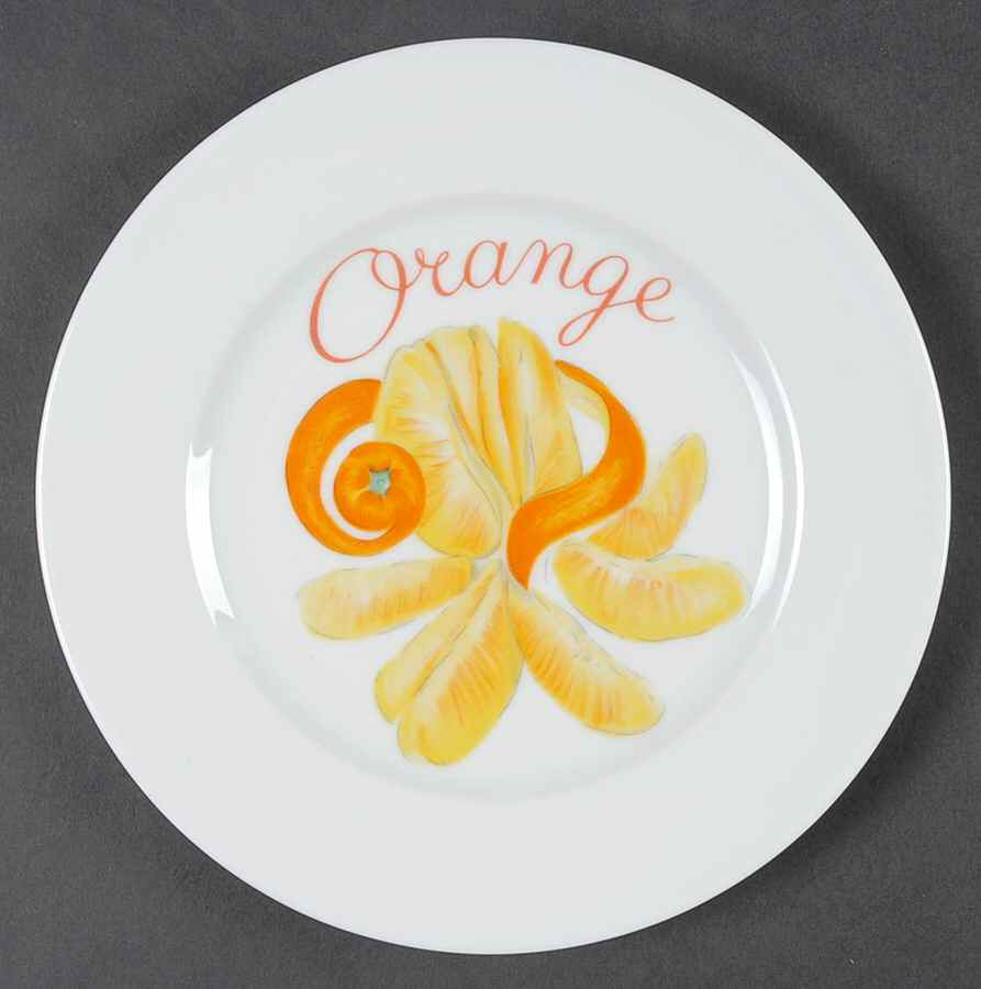Oranges Canape Plate by Porcelaine de Sologne-1
