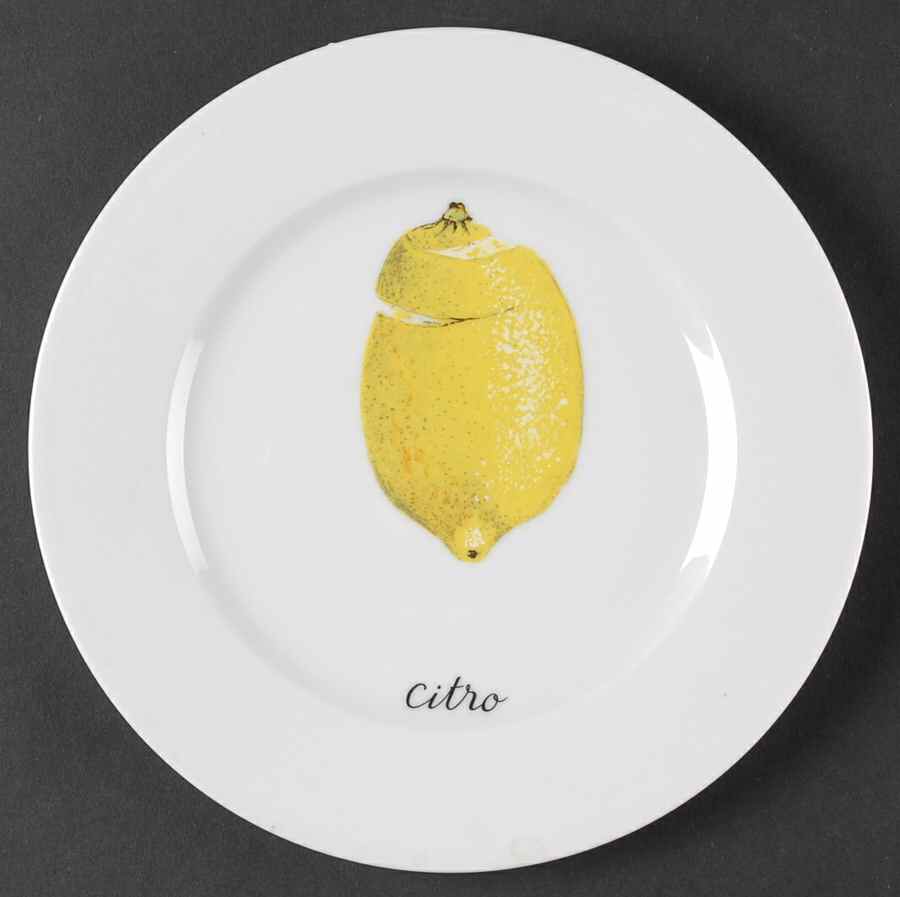 Citrons Canape Plate by Porcelaine de Sologne-1